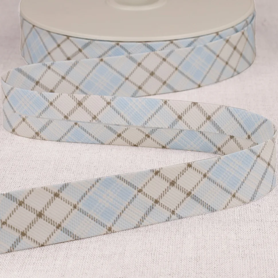 Biais écossais 25 mm Bleu clair x1m