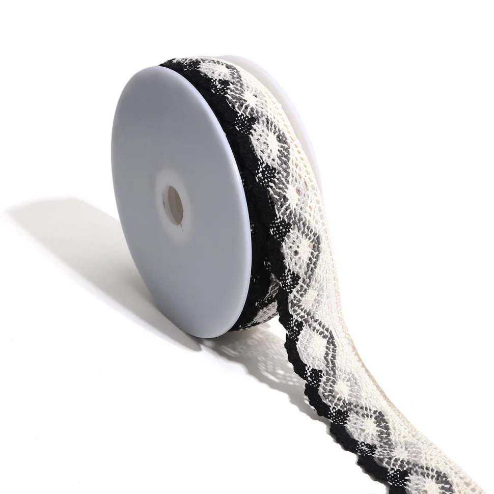 Dentelle ondulations 40 mm Noir x1m