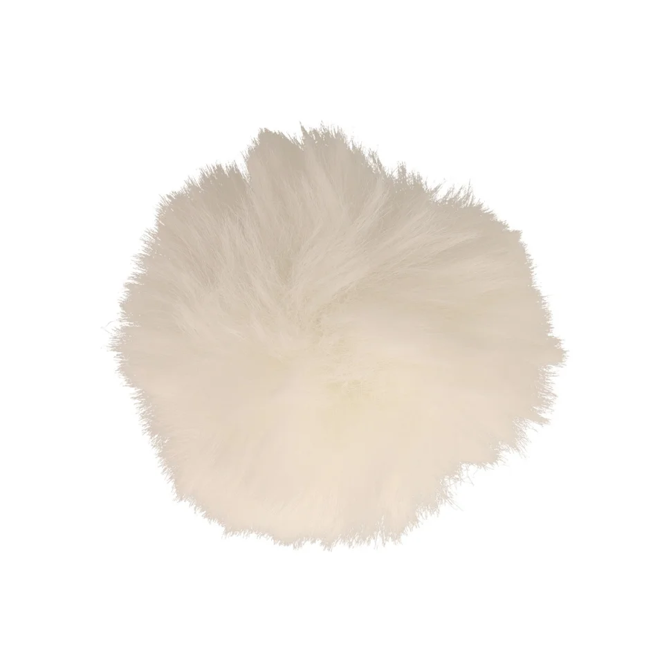 Pompon imitation fourrure 10 cm Ecru x1