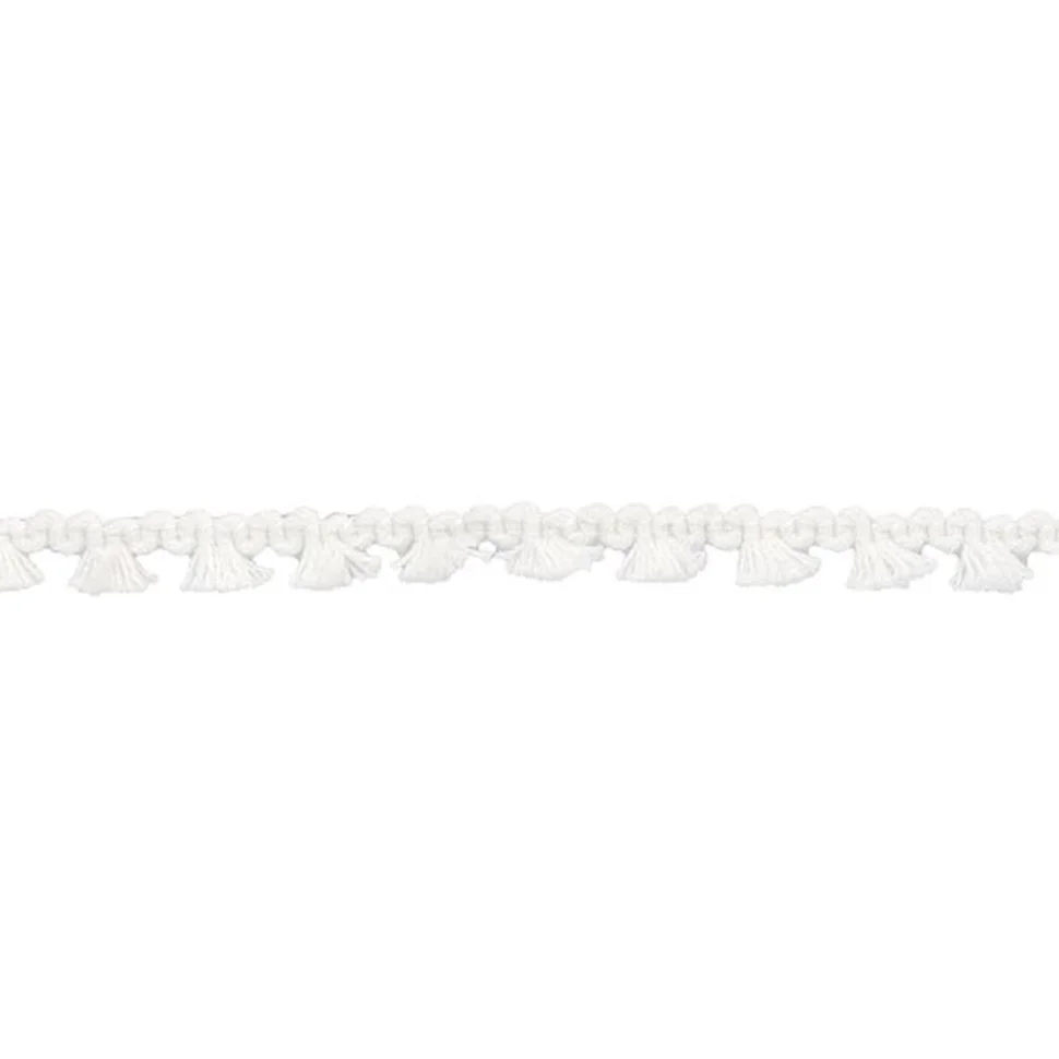 Galon pompon mini floches 8 mm Blanc x1m