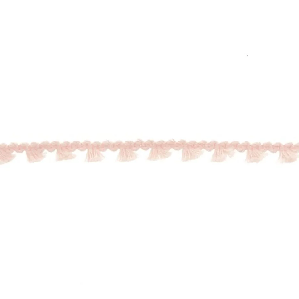 Galon pompon mini floches 8 mm Rose pâle x1m