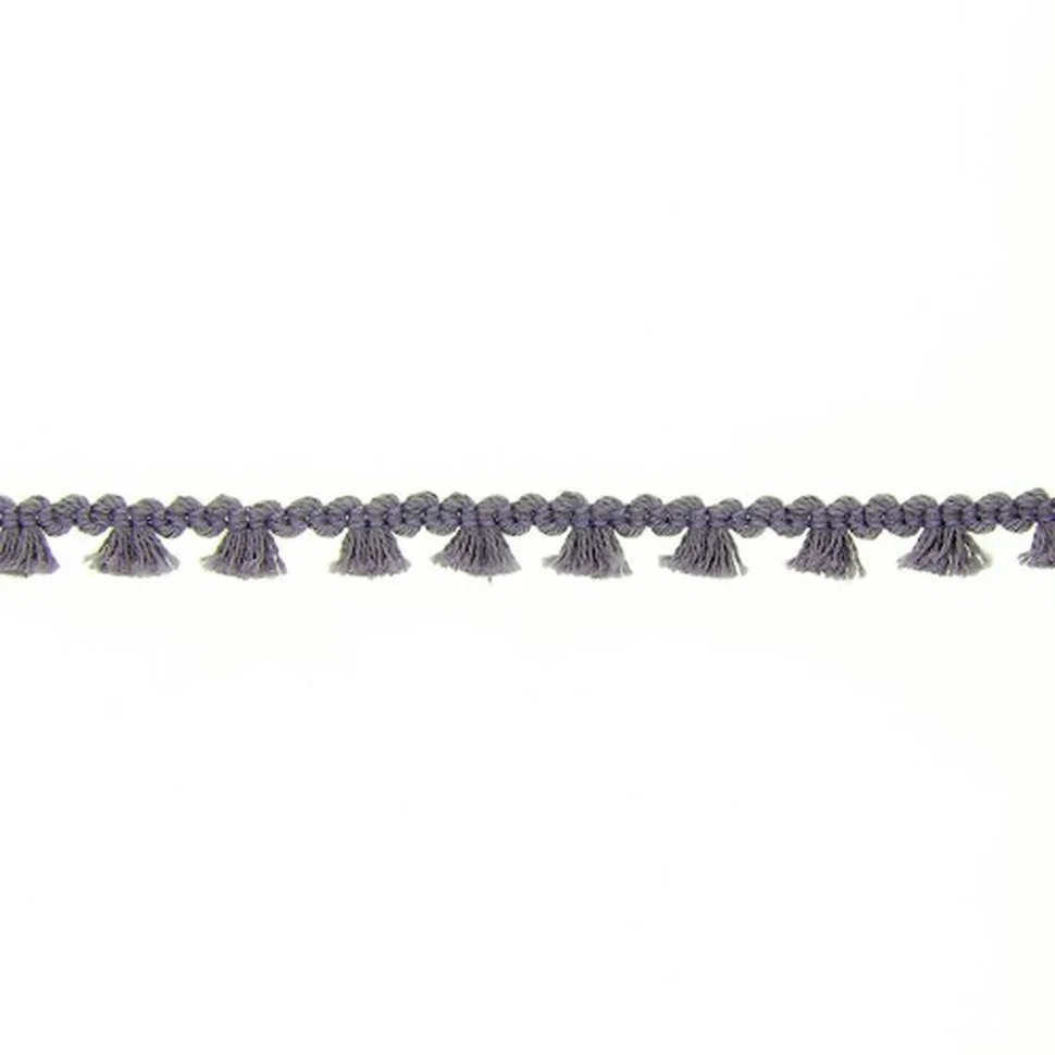 Galon pompon mini floches 8 mm Gris x1m