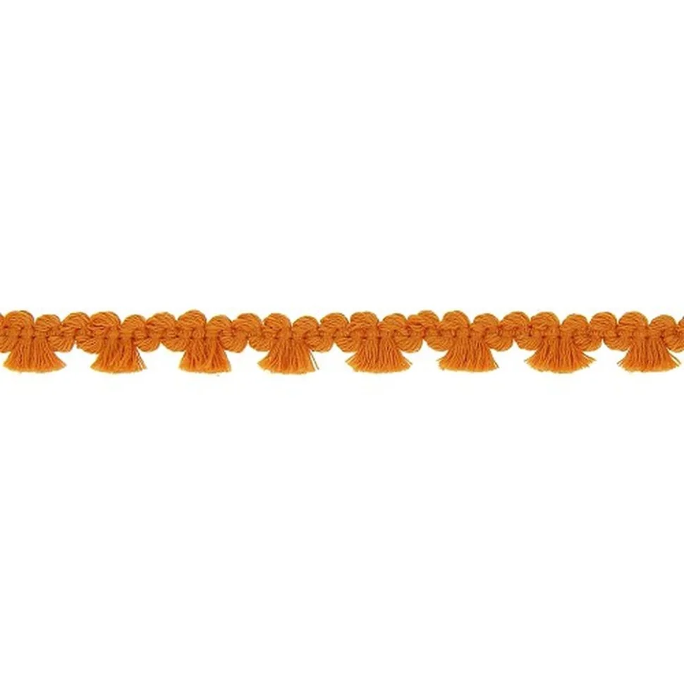 Galon pompon mini floches 8 mm Orange x1m