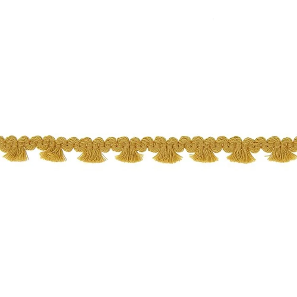 Galon pompon mini floches 8 mm Moutarde x1m