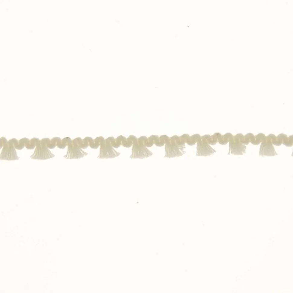 Galon pompon mini floches 8 mm Ecru x1m