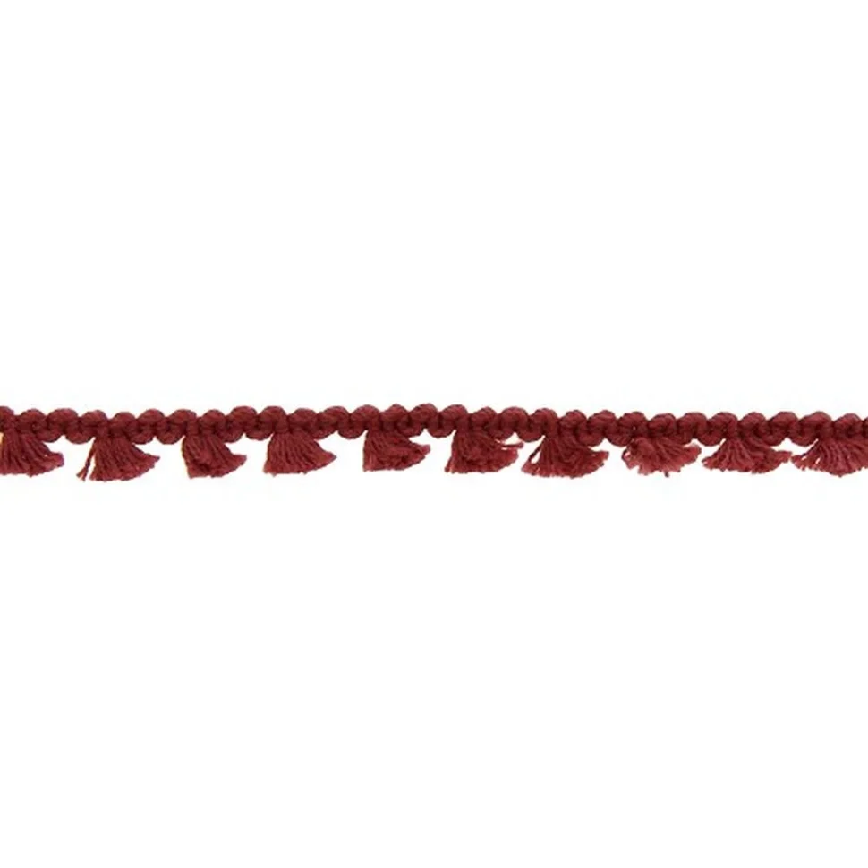 Galon pompon mini floches 8 mm Bordeaux x1m
