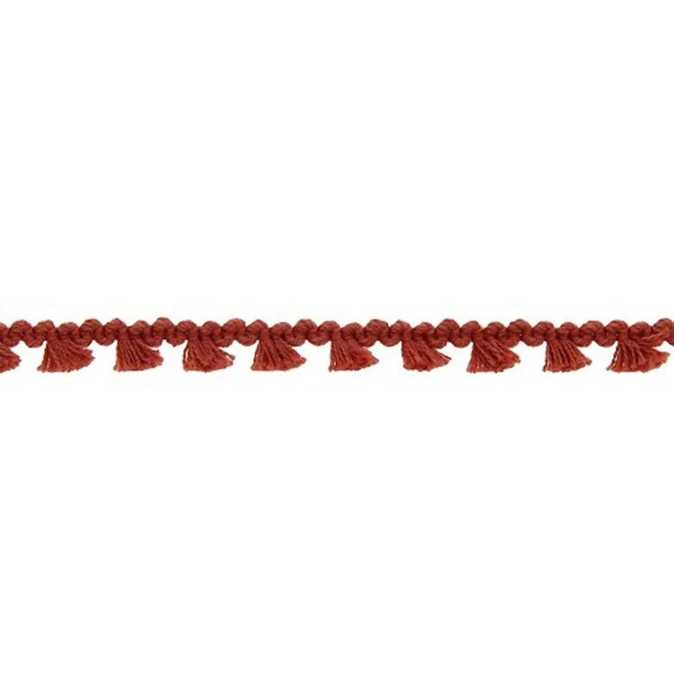 Galon pompon mini floches 8 mm Terracotta x1m