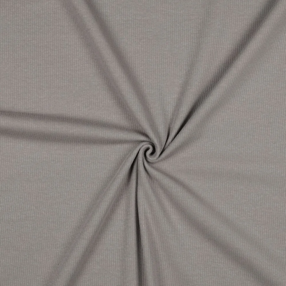 Tissu Jersey Coton côtelé uni Taupe