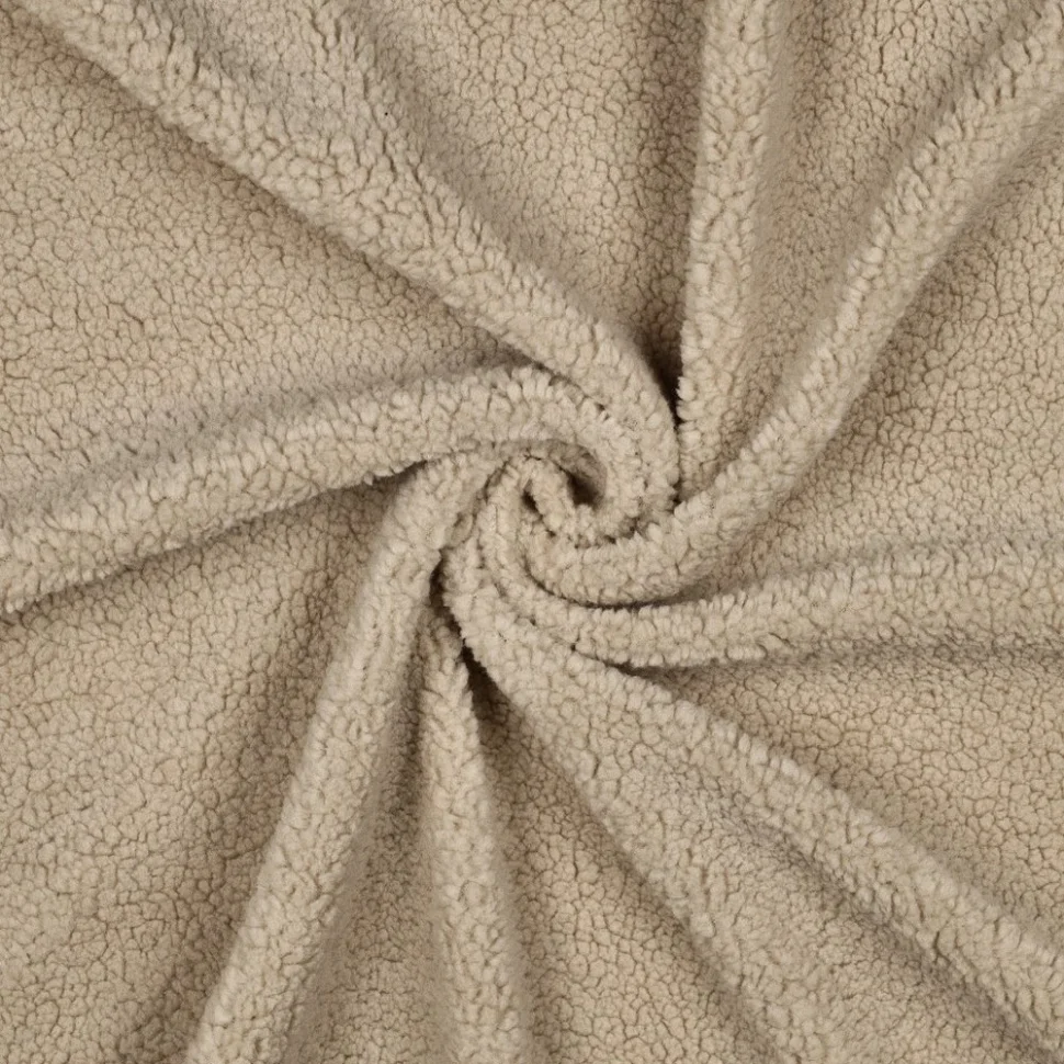Tissu Fausse fourrure Mouton Teddy uni Beige