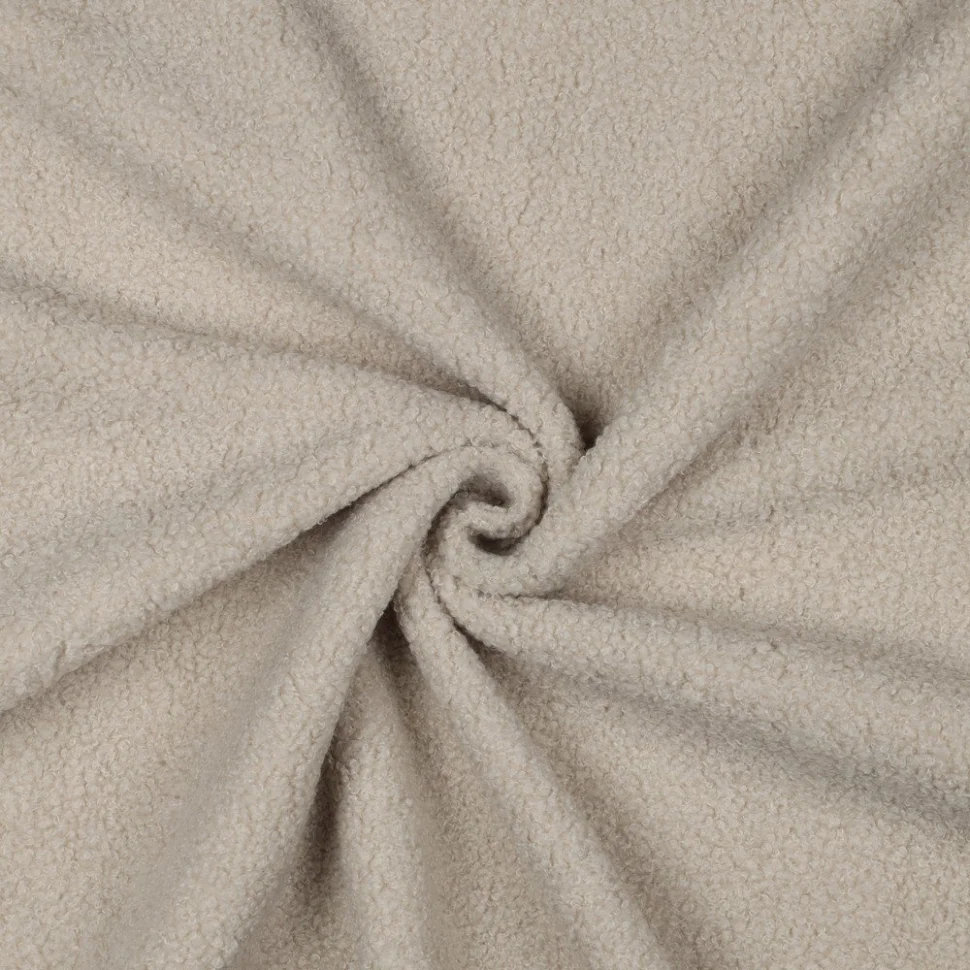 Tissu Bouclette Teddy envers Polaire uni Beige clair