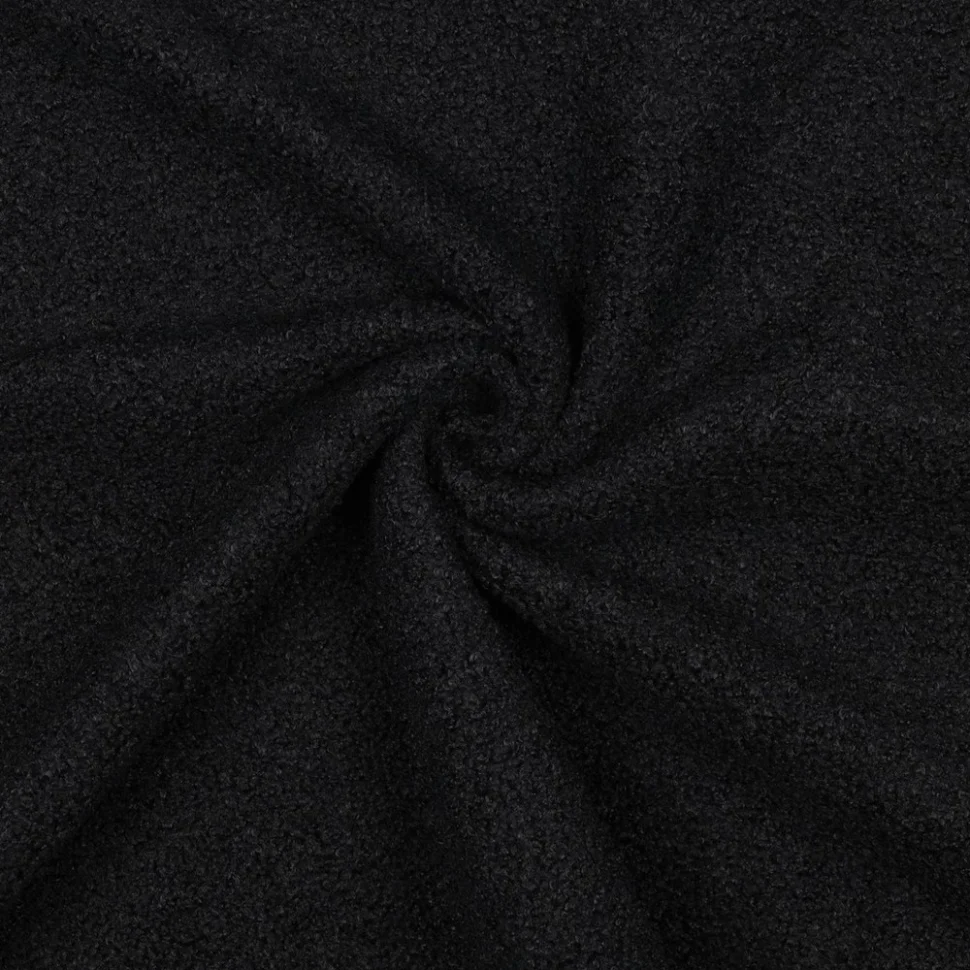 Tissu Bouclette Teddy envers Polaire uni Noir profond