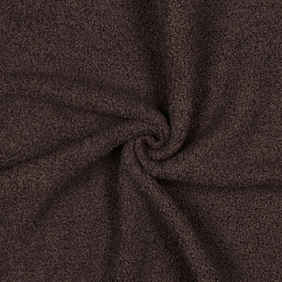 Tissu Bouclette Teddy envers Polaire uni Marron chocolat