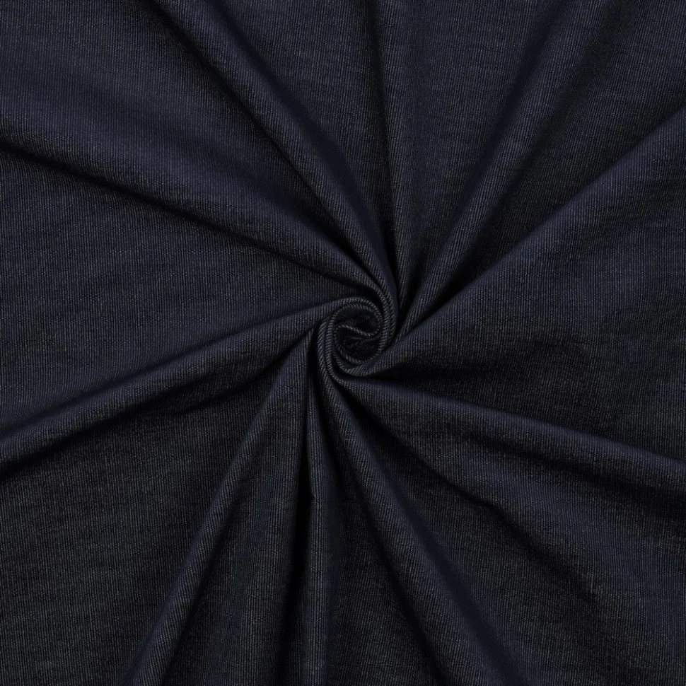 Tissu Jeans Velours milleraies uni Bleu marine