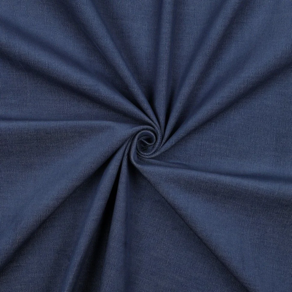 Tissu Jeans Velours milleraies uni Bleu denim