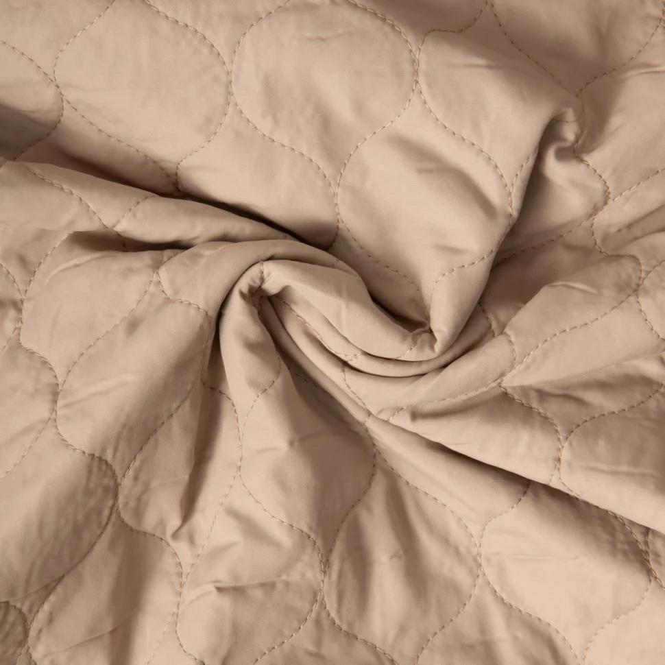 Tissu Doudoune matelassé Garance   sur fond Beige sable