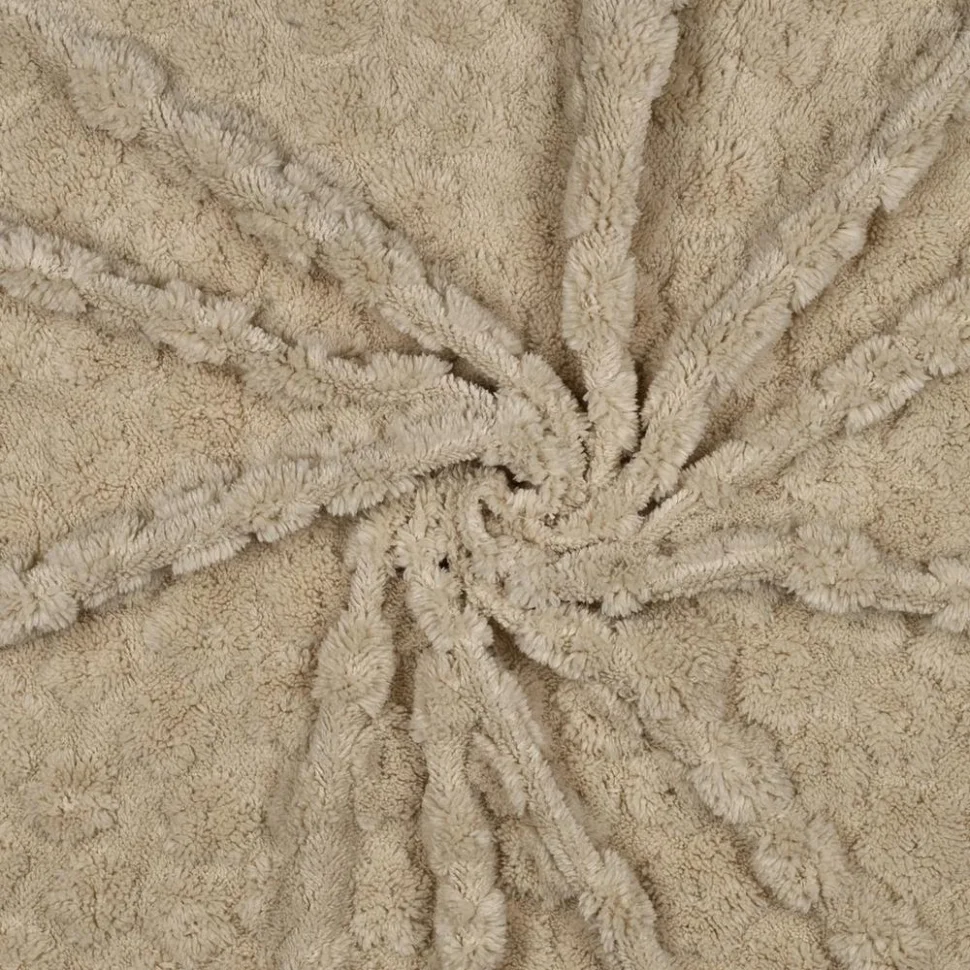 Tissu Fausse fourrure Flow en relief uni Beige
