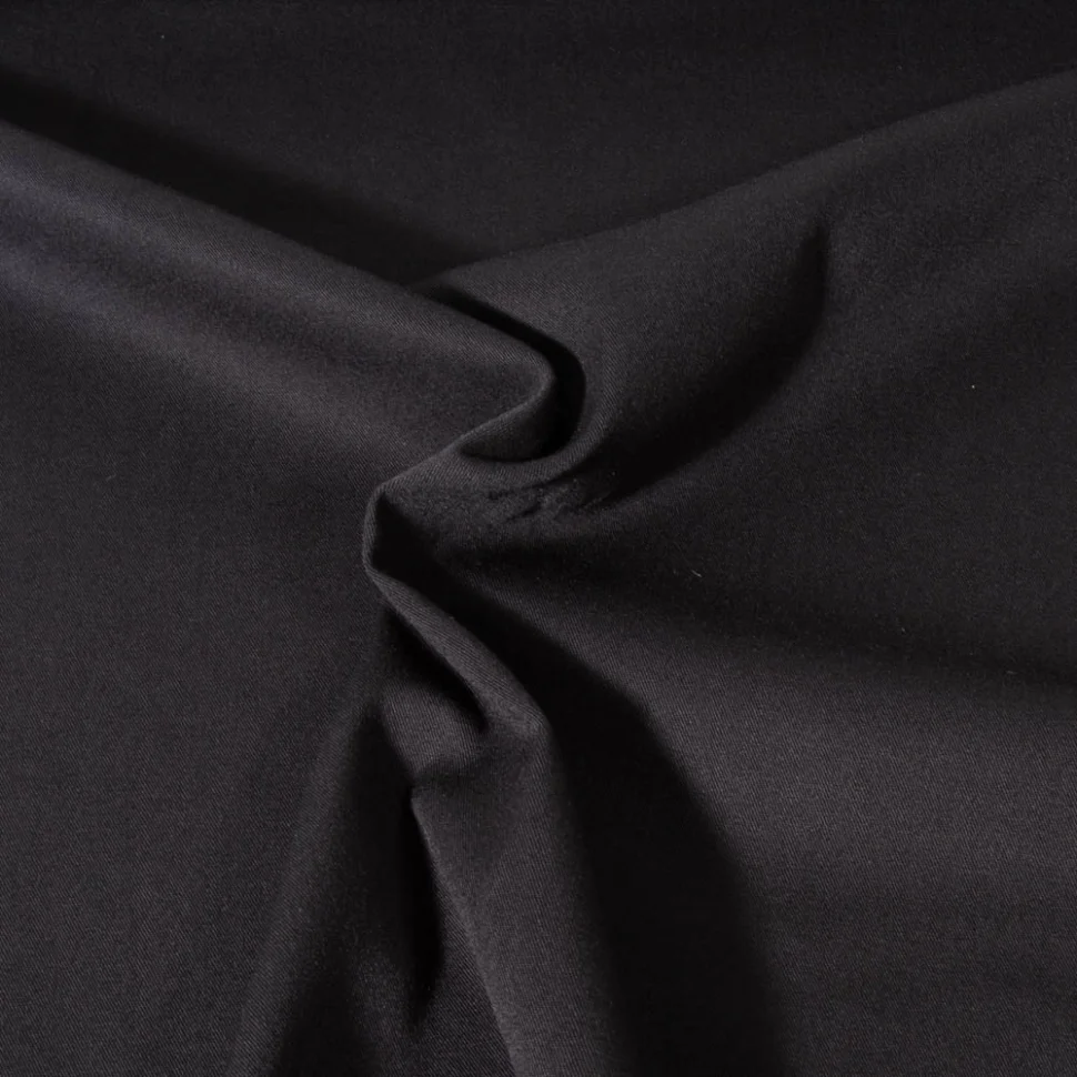 Tissu Viscose Twill extensible uni Noir