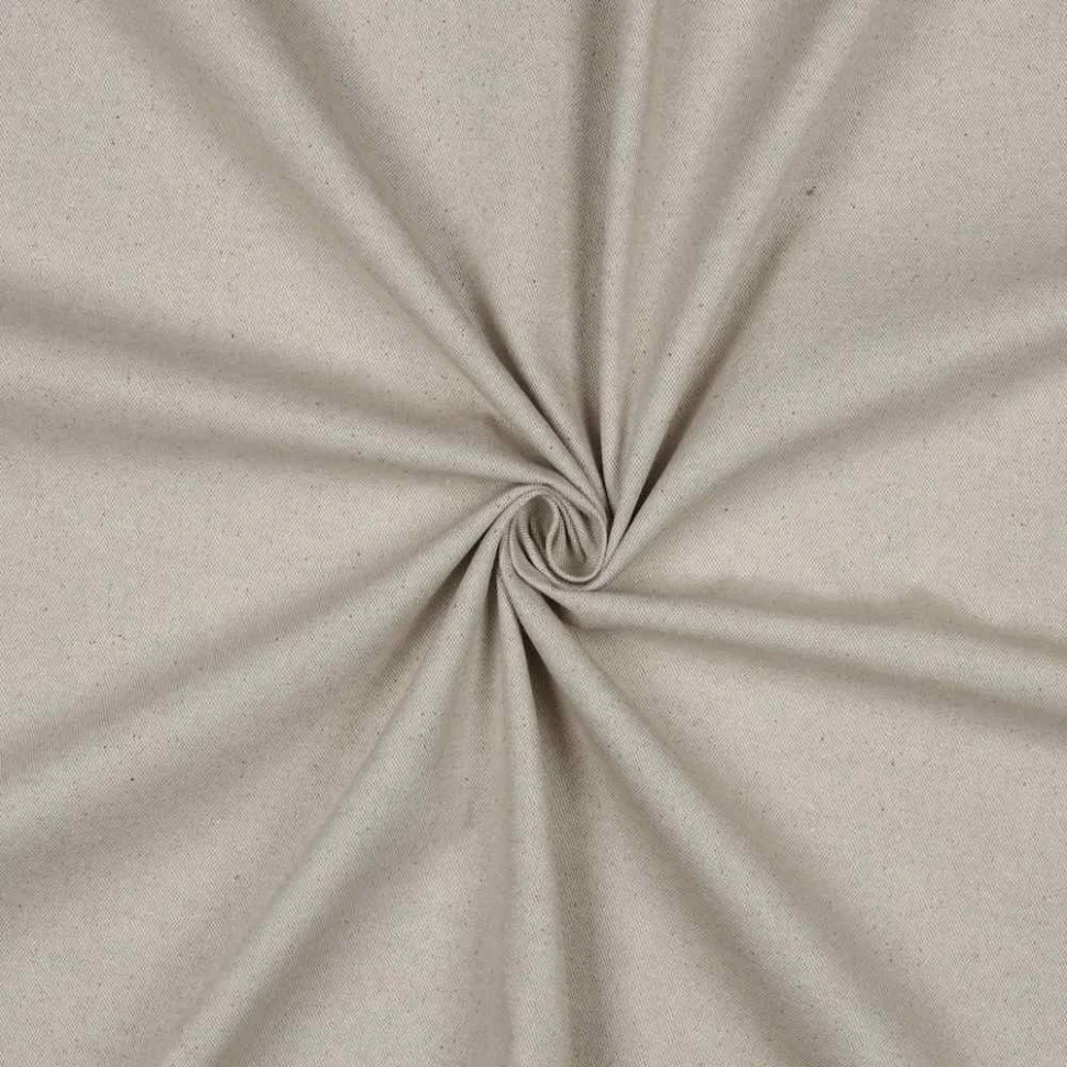 Tissu Toile Coton Canvas aspect Lin Ecru chiné