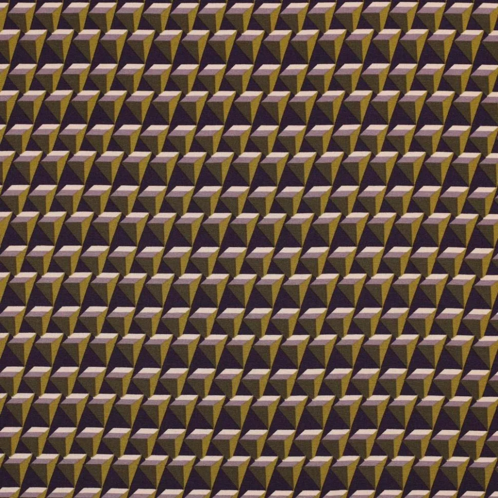 Tissu Popeline de Viscose extensible Triangles 3D sur fond Violet