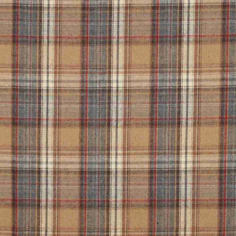 Coupon Tissus Tartan Ecossais Macleod touché laine léger Marron clair - Coupon de 20 cm