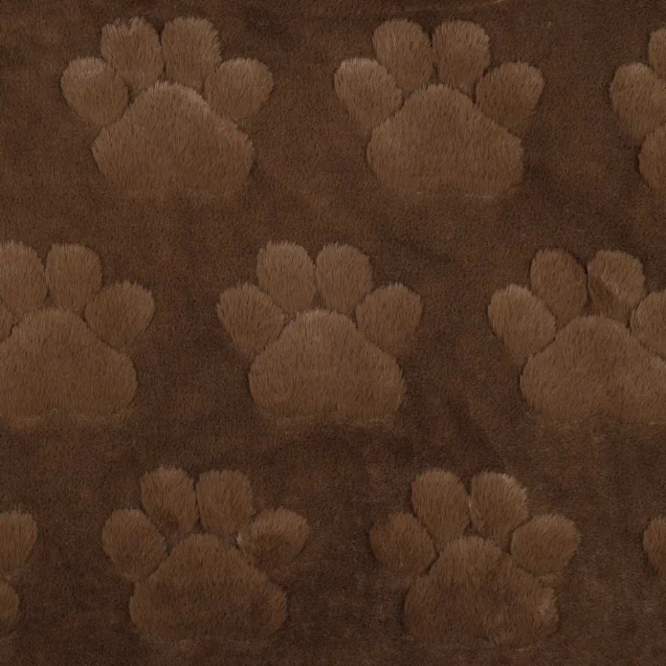 Tissu Fausse fourrure Misha patoune uni Brun chocolat