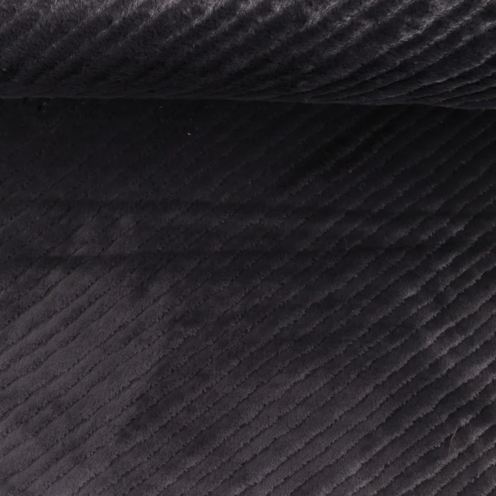 Tissu Fausse fourrure Frigg uni  Noir