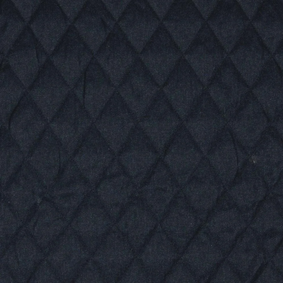 Tissu Matelassé réversible effet velours tout doux Bleu marine