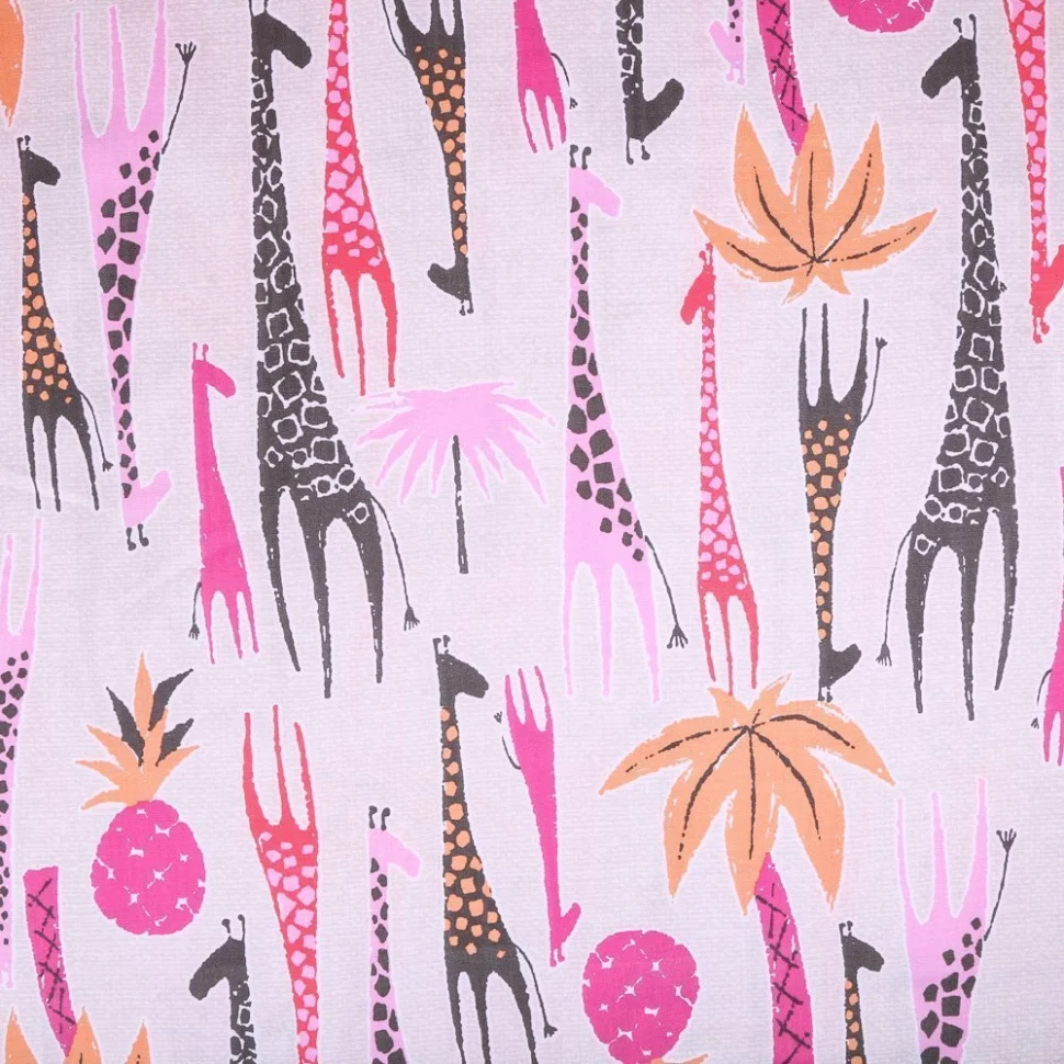 Coupon Tissu Michael Miller Giraffes Pink x10cm - Coupon de 40 cm