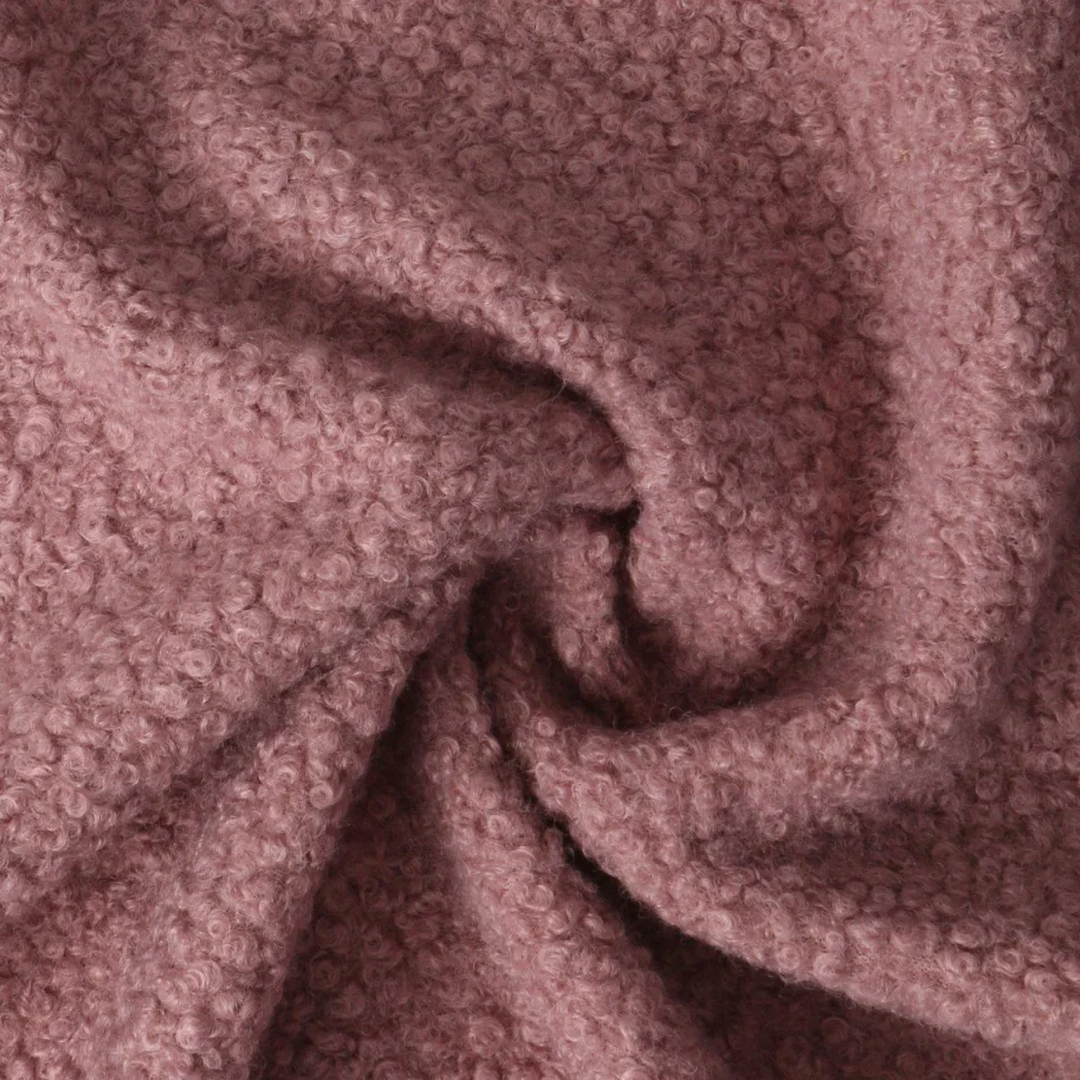 Tissu Fausse fourrure Bouclette Véra uni Vieux rose