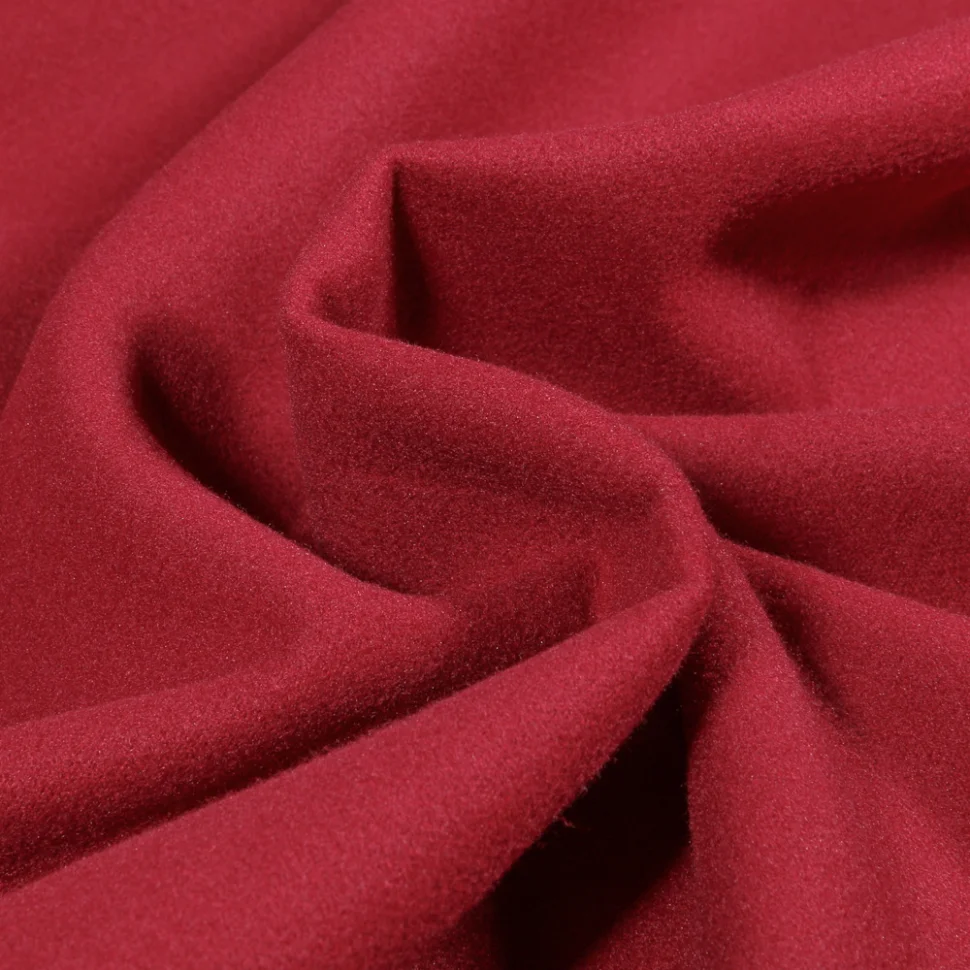 Tissu Drap de manteau uni Grenat