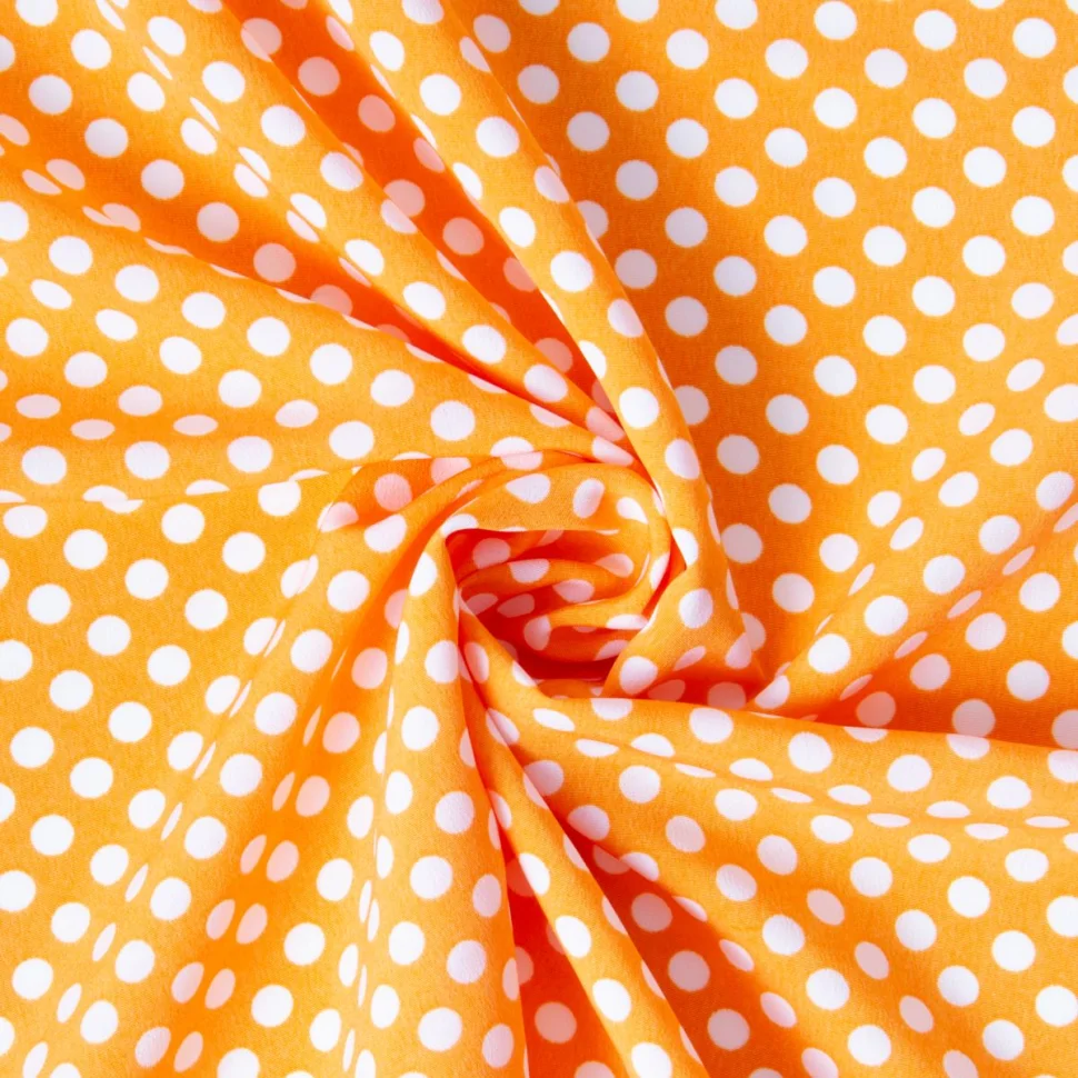 Tissu Mousseline lourde Koshibo pois blanc sur fond Jaune