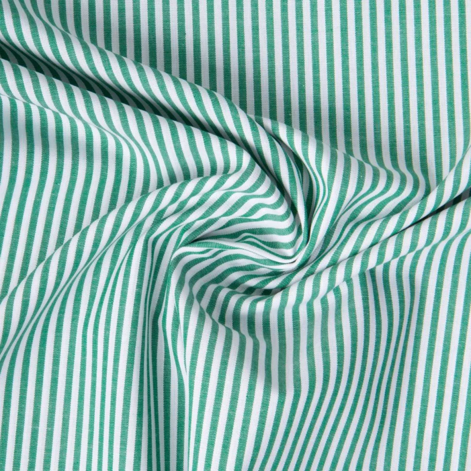 Tissu Vichy Coton rayé Vert gazon