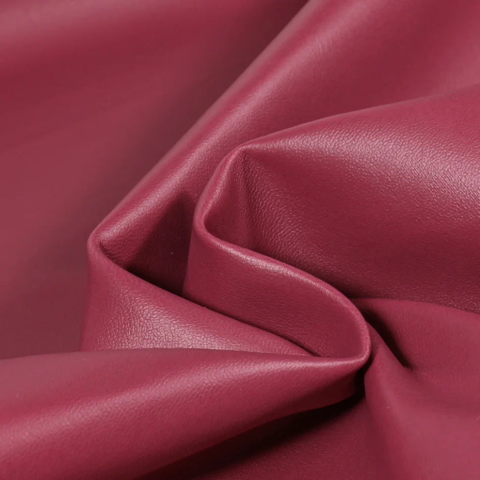 Tissu Simili cuir souple et épais uni Roma Bordeaux