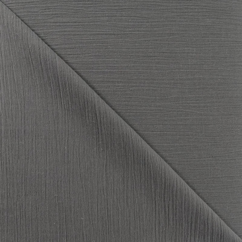 Coupon Tissu Crépon Gris x10cm - Coupon de 30 cm