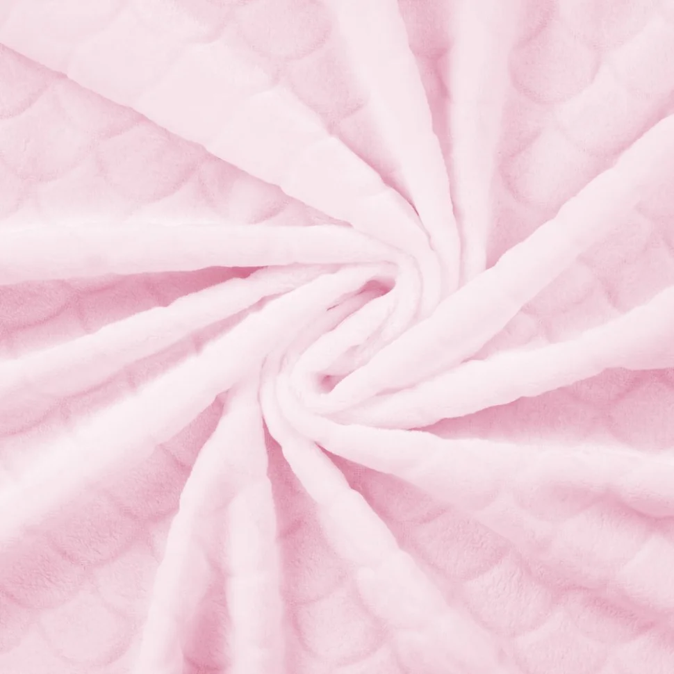 Tissu Minky Ultra doux écailles en relief uni Rose poudré