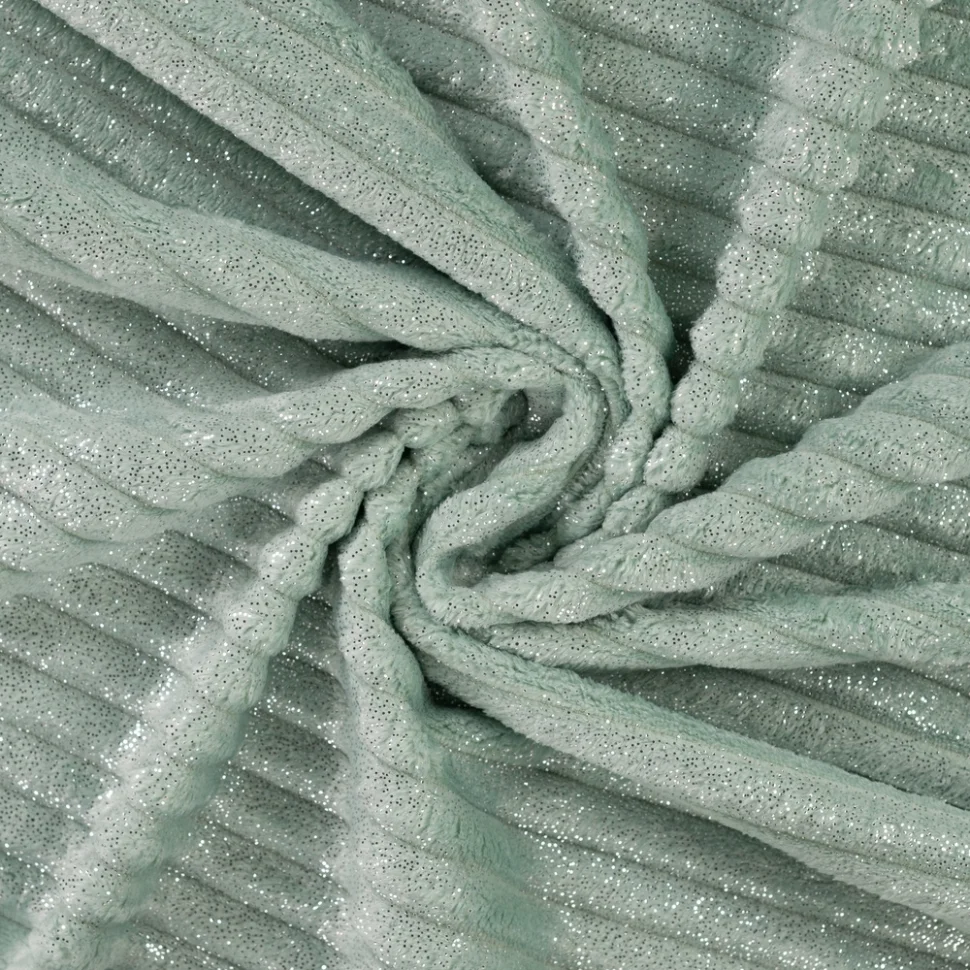 Tissu Minky Ultra doux côtelé pailleté envers doudou Vert menthe