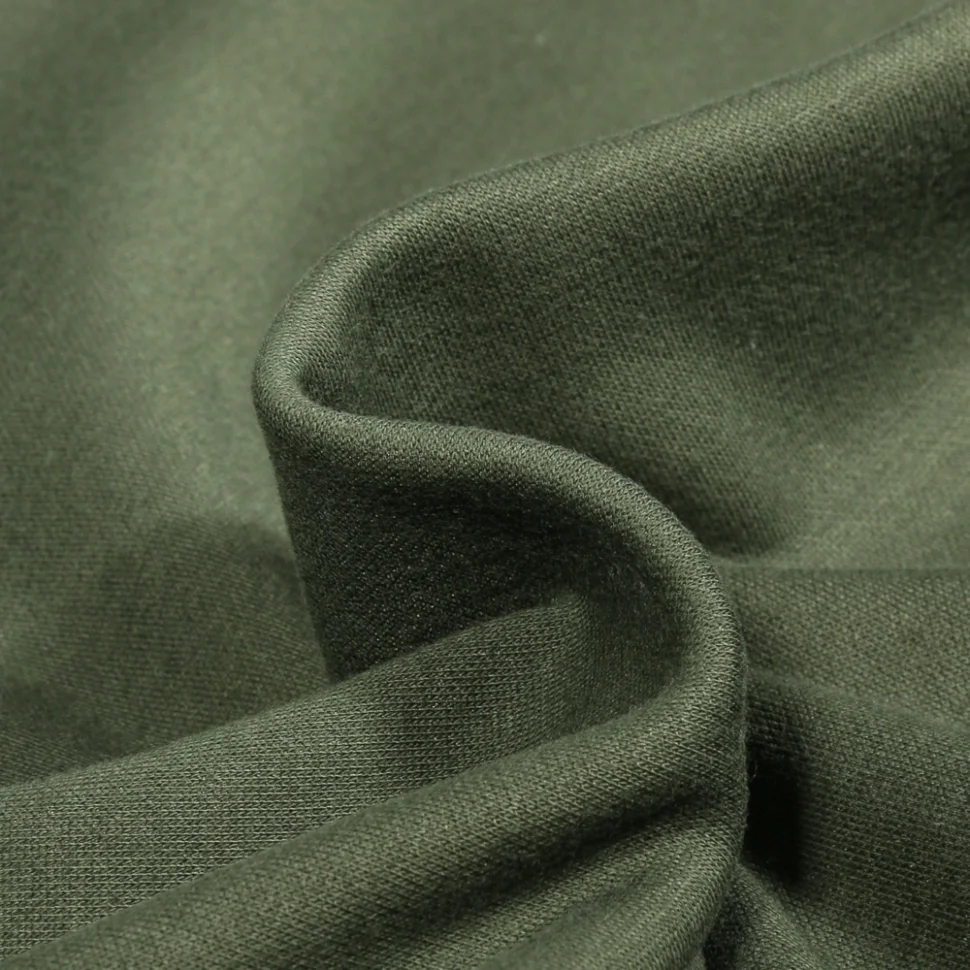 Tissu Sweat envers polaire Vert kaki