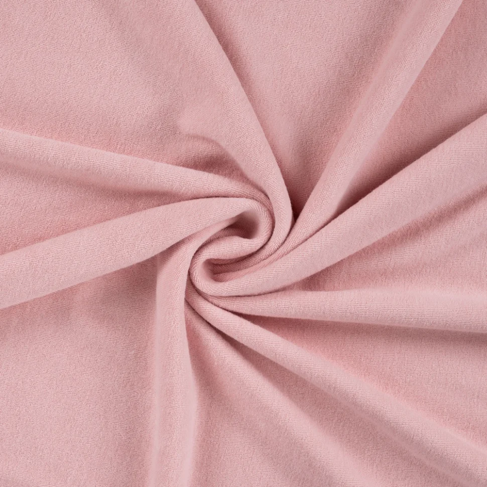 Tissu Jersey Velours Eponge uni Rose pâle