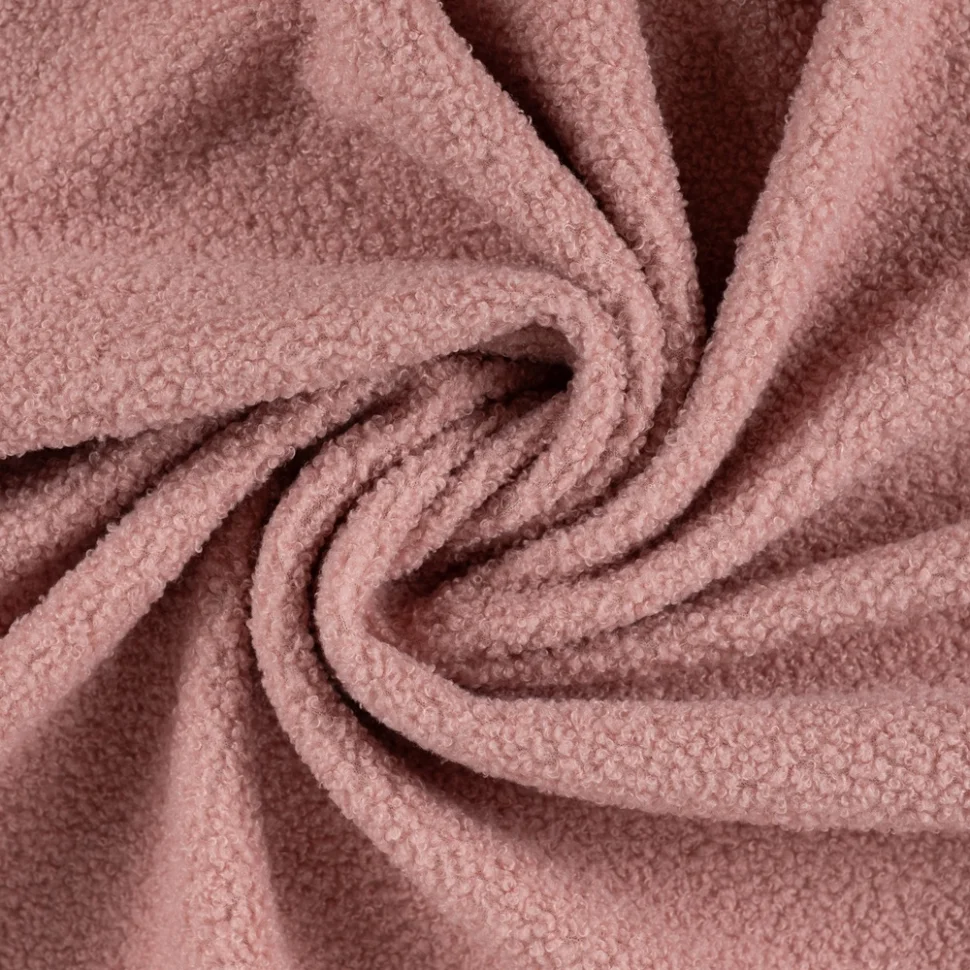 Tissu Bouclette Teddy envers Polaire uni Vieux rose
