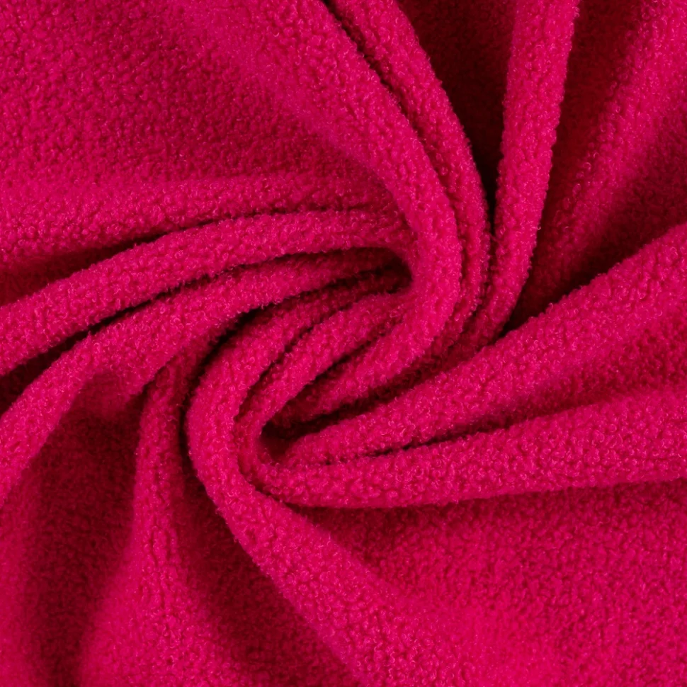 Tissu Bouclette Teddy envers Polaire uni Rose fuchsia
