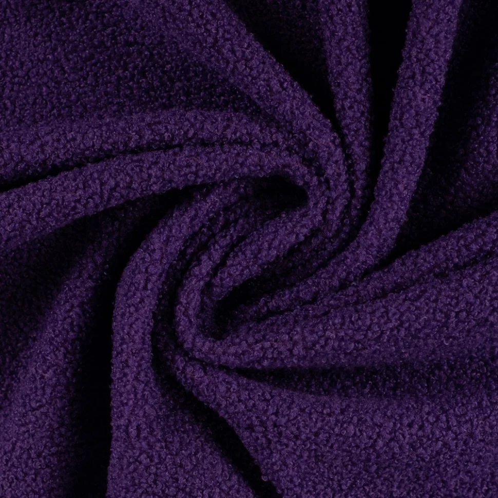 Tissu Bouclette Teddy envers Polaire uni Violet foncé