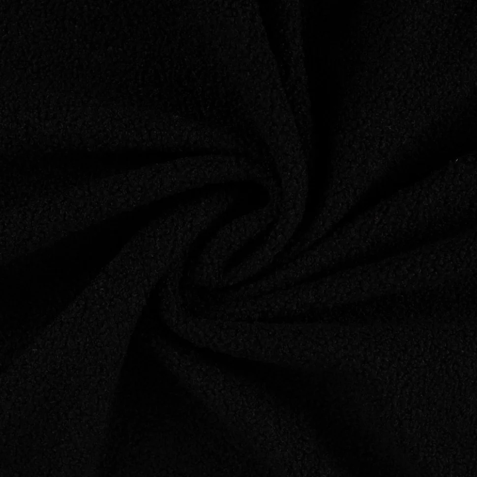 Tissu Bouclette Teddy envers Polaire uni Noir
