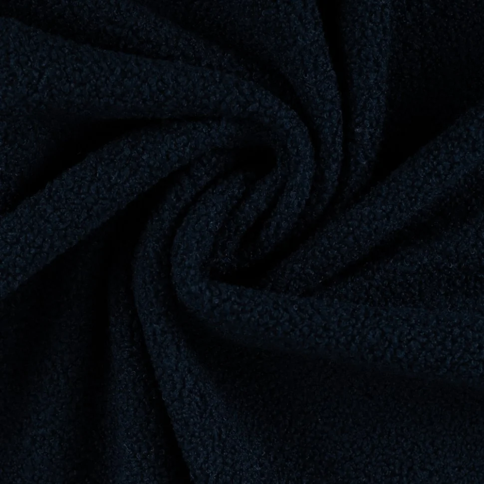 Tissu Bouclette Teddy envers Polaire uni Bleu marine
