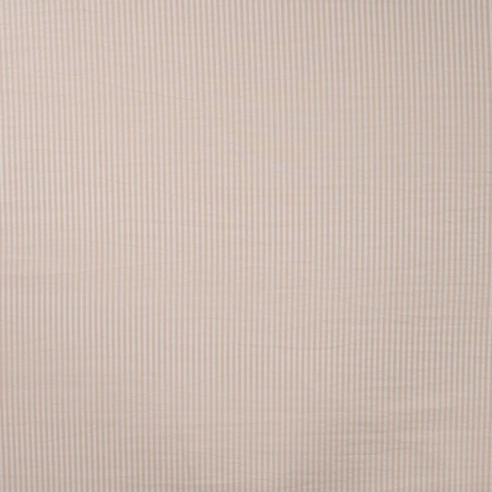 Tissu Seersucker Rayé Vichy Beige