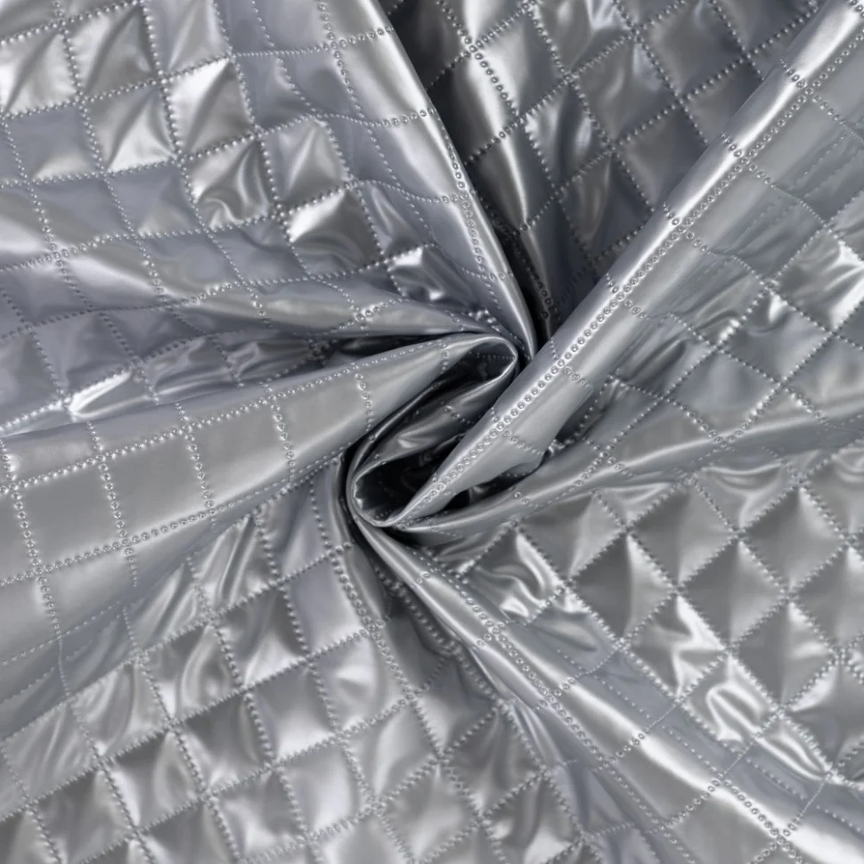 Tissu Matelassé métallisé uni Argent
