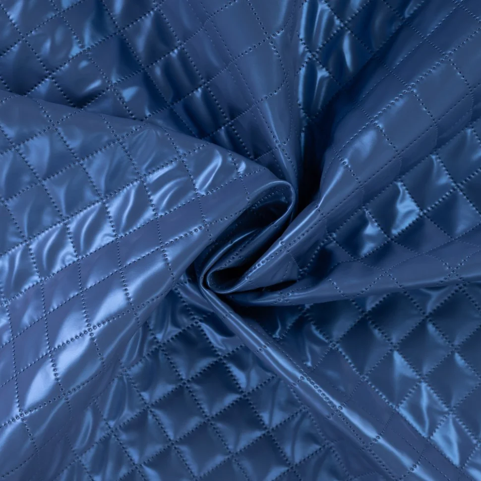 Tissu Matelassé métallisé uni Bleu roi