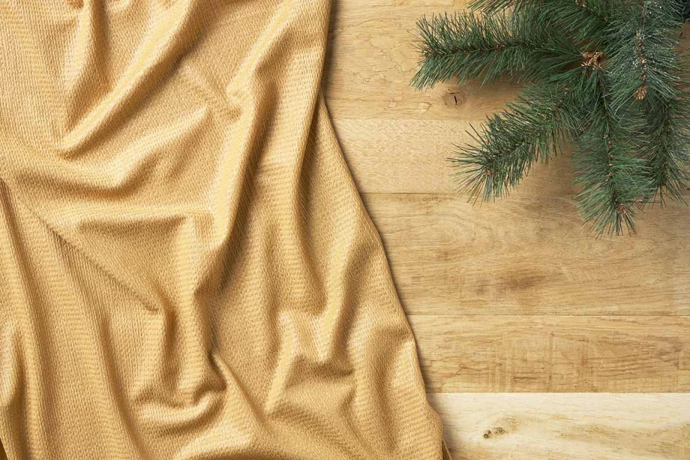Coupon Tissu Crêpe stretch Craftine Box Minuit Doré Miel pailleté - Coupon de 190 cm