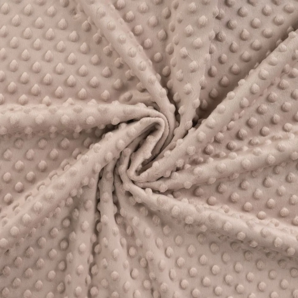 Tissu Minky Ultra doux Pois uni Beige sable