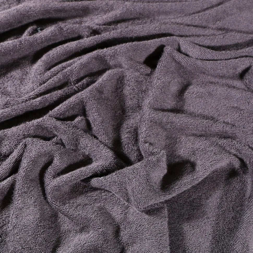 Coupon Tissu Eponge Bébé Bambou Tout doux Gris foncé - Coupon de 60 cm