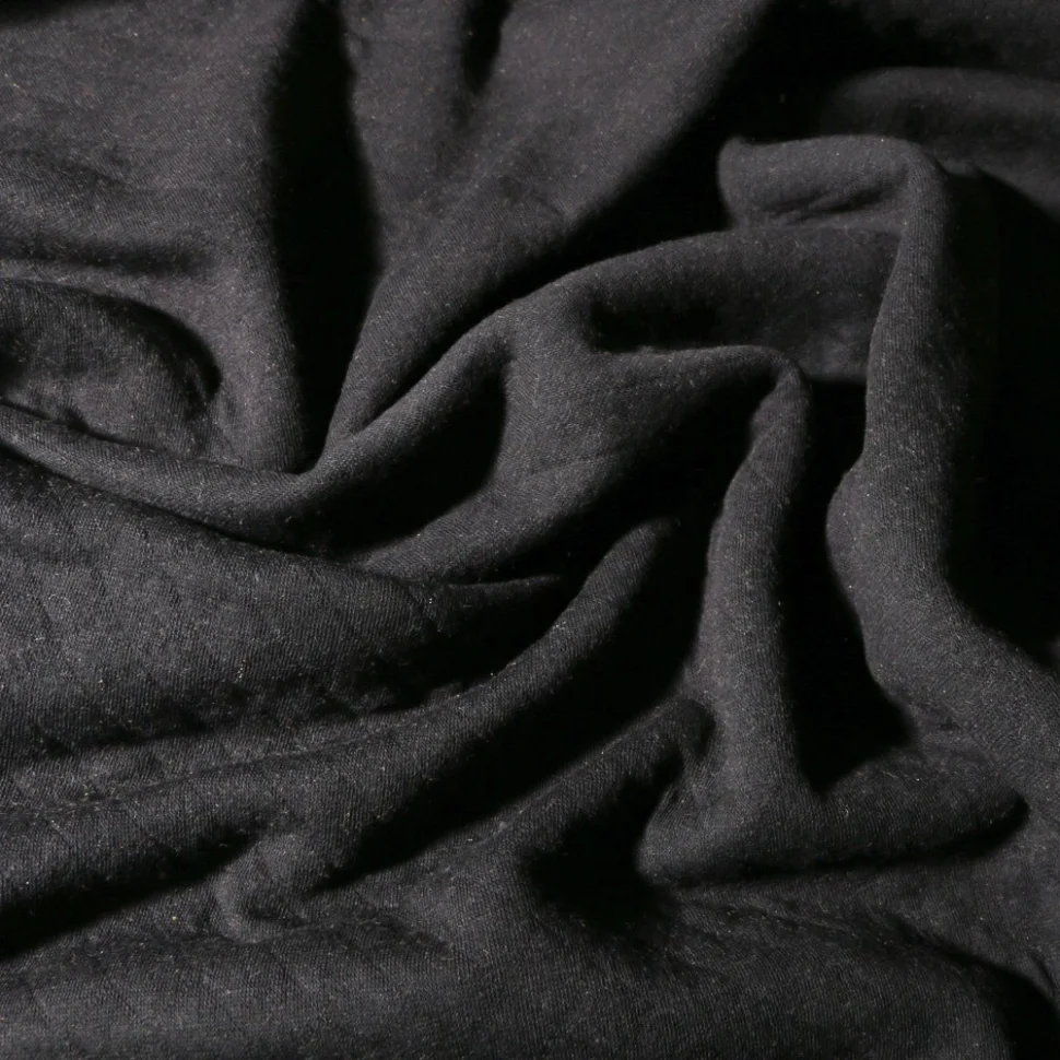 Coupon Tissu Sweat léger matelassé Talia Noir - Coupon de 30 cm